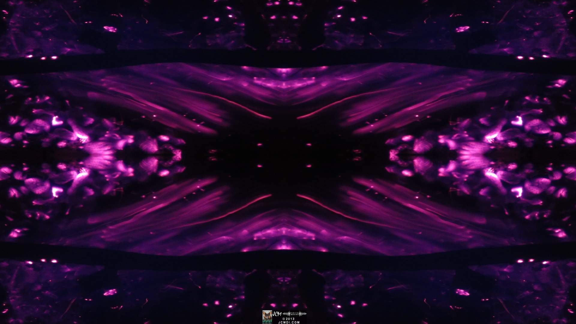 Quadroscopic art made from a still image � Fireplace coals and firefall